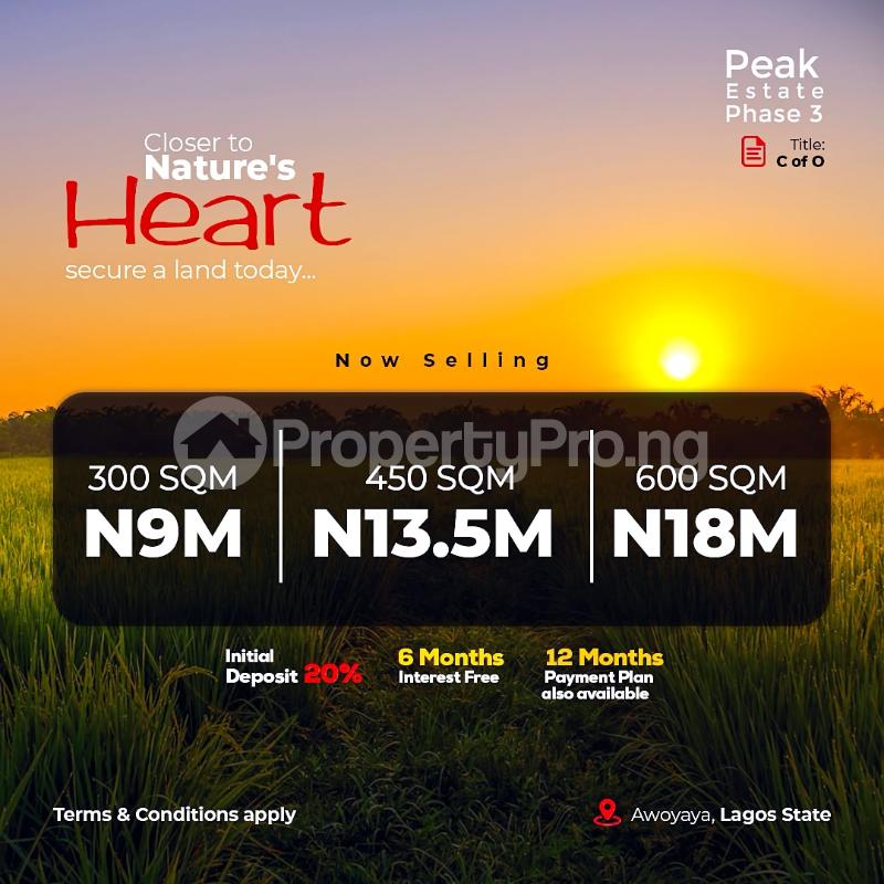 Land for sale Behind Mayfair Gardens/ Awoyaya/ Peak Bungalows Phase 3 Awoyaya Ajah Lagos