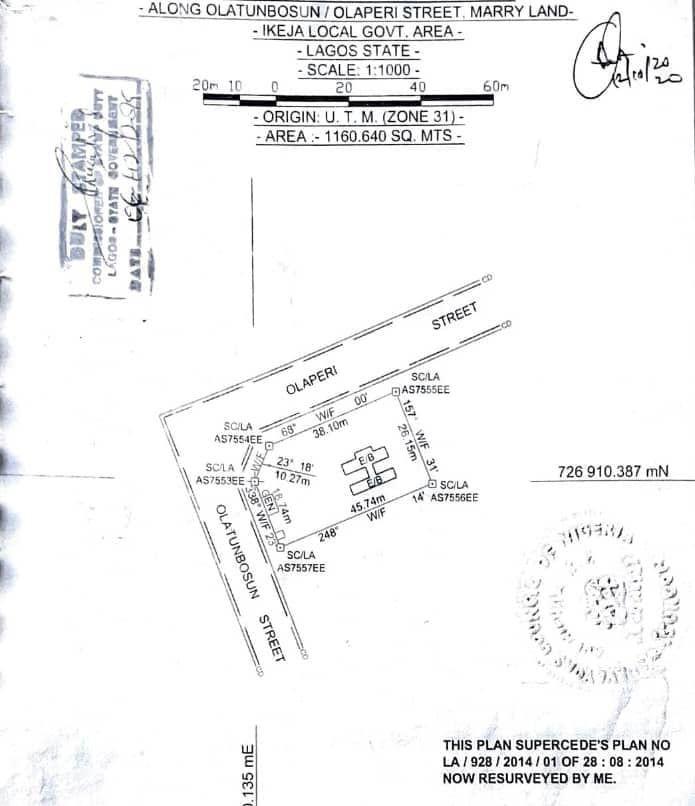 Land for sale Olatunbosun Street, Shonibare Estate, Maryland Maryland Lagos