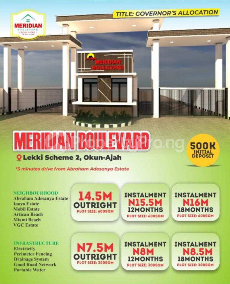 Land for sale Meridian Boulevard Lekki Scheme 2 Abraham adesanya estate Ajah Lagos