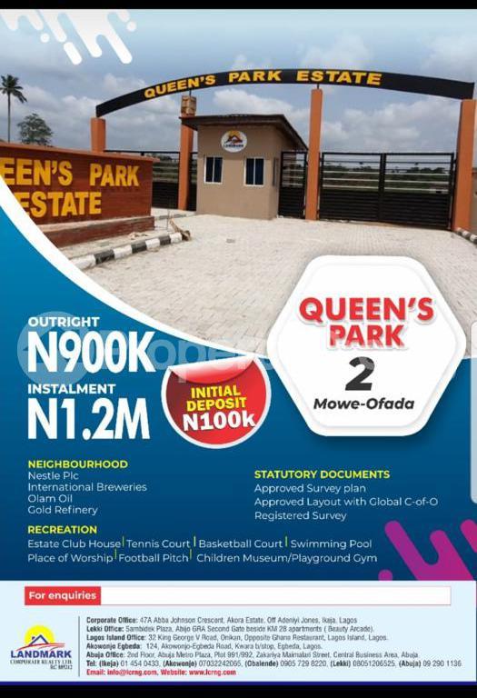 Land for sale Queens Park And Estate Mowe Ofada Arepo Ogun