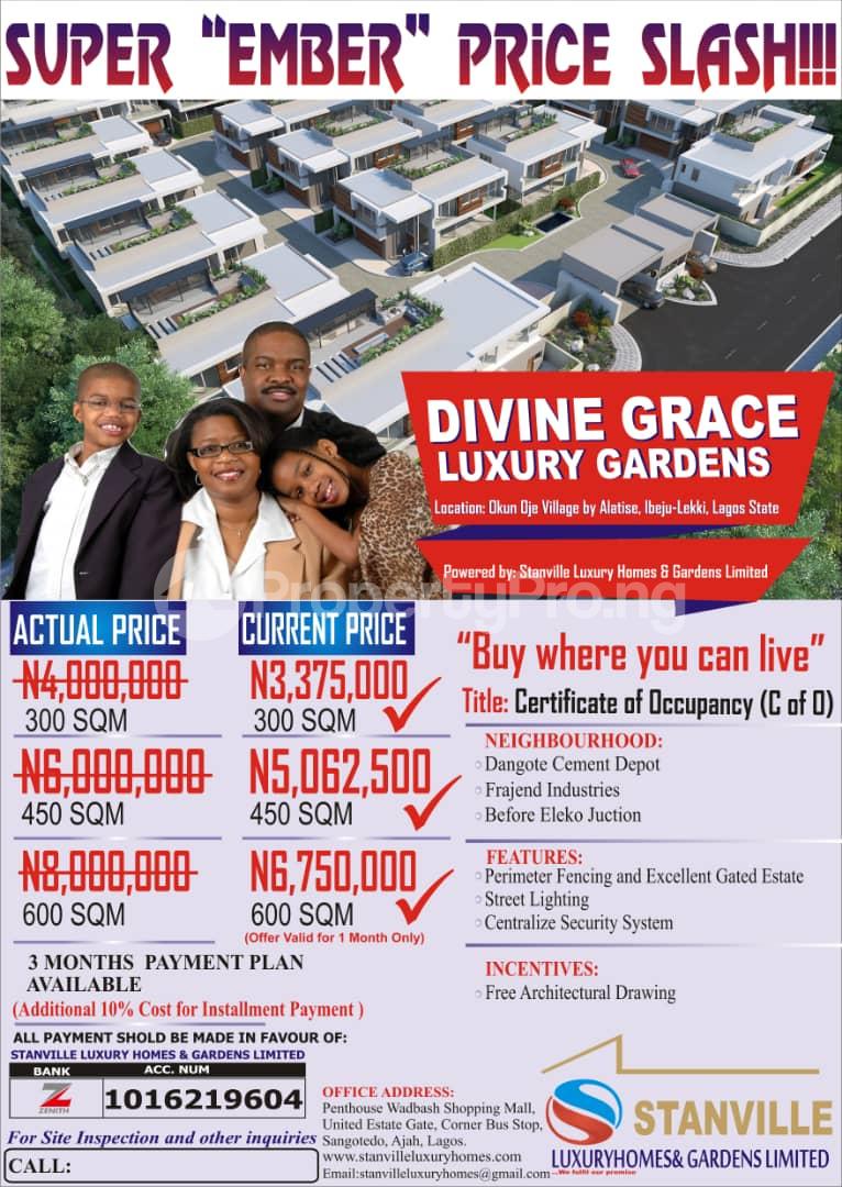 Land for sale Before Eleko Junction And Eleko Beach. Alatise Ibeju-Lekki Lagos