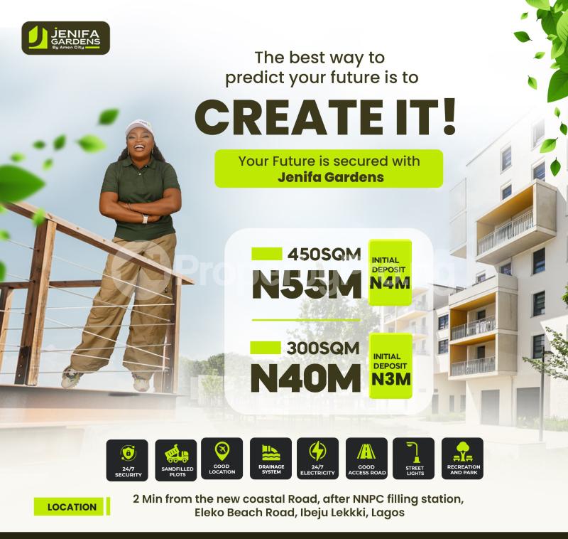 Land for sale Jenifa Gardens Estate Eleko Beach Road Eleko Ibeju-Lekki Lagos - 0