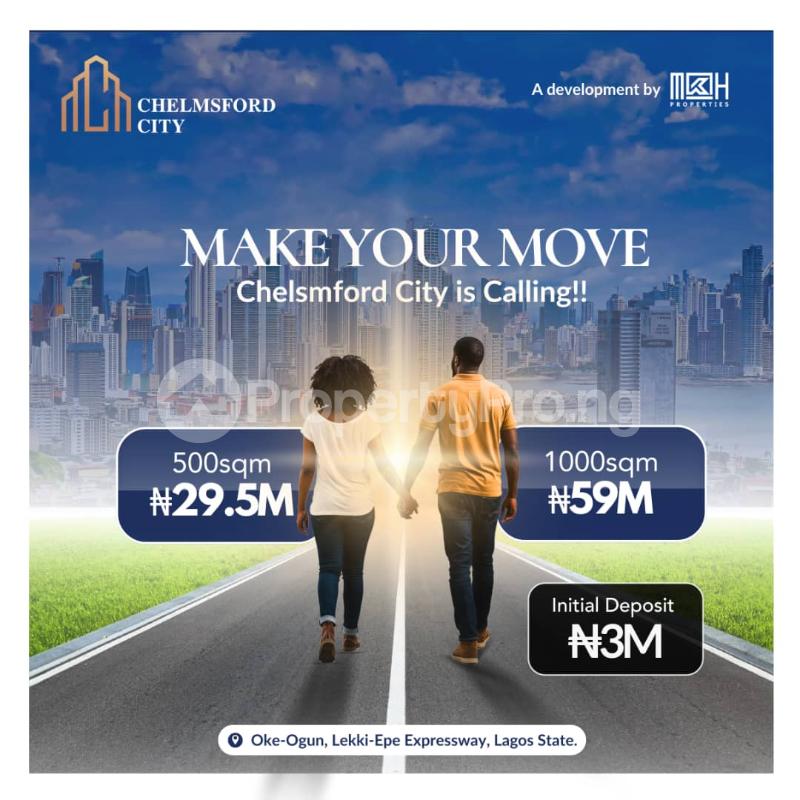 Land for sale Chelmsford City Estate Okeogun Along Lekki Epe Expressway Eleko Ibeju-Lekki Lagos - 0