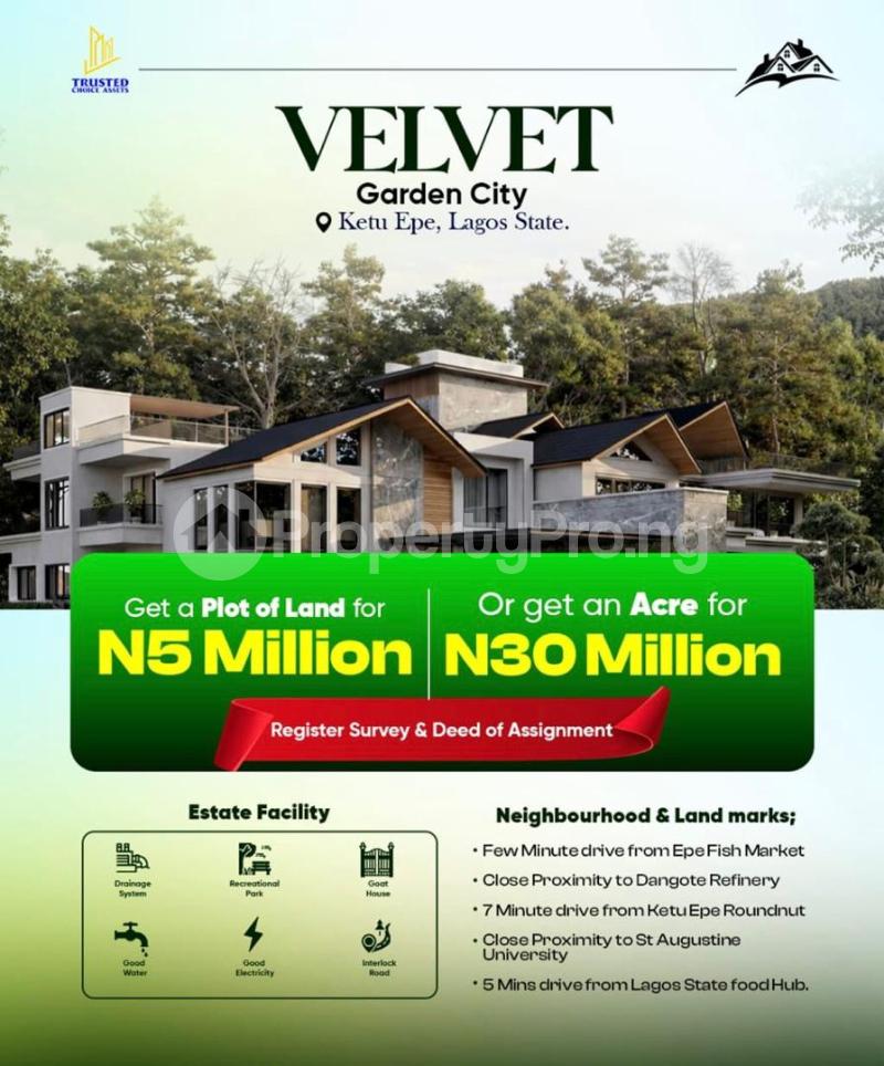 Land for sale Velvet Garden City Estate Located At Ketu Epe Epe Lagos