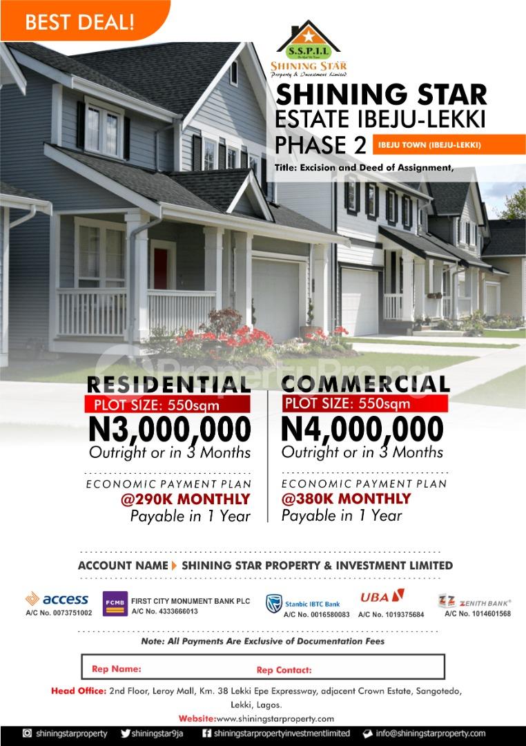 Land for sale Shinning Star Estate Phase2 Ibeju Town Eluju Ibeju-Lekki Lagos