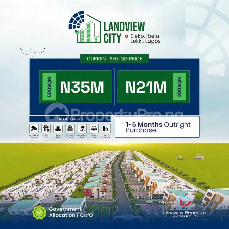 Land for sale Landview City Estate Eleko Beach Road Opposite Amen Estate Phase 1 Eleko Ibeju-Lekki Lagos - 0