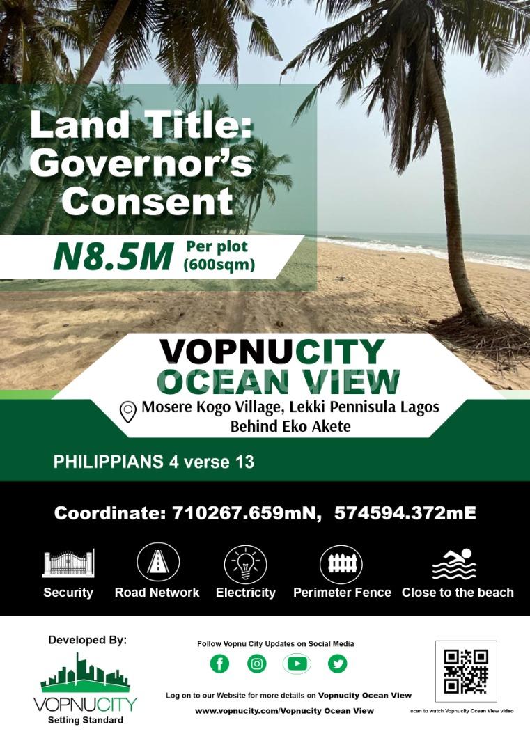 Land for sale Ocean View Estate Mosere Kogo Village Lekki Peninsula Ajah Lagos