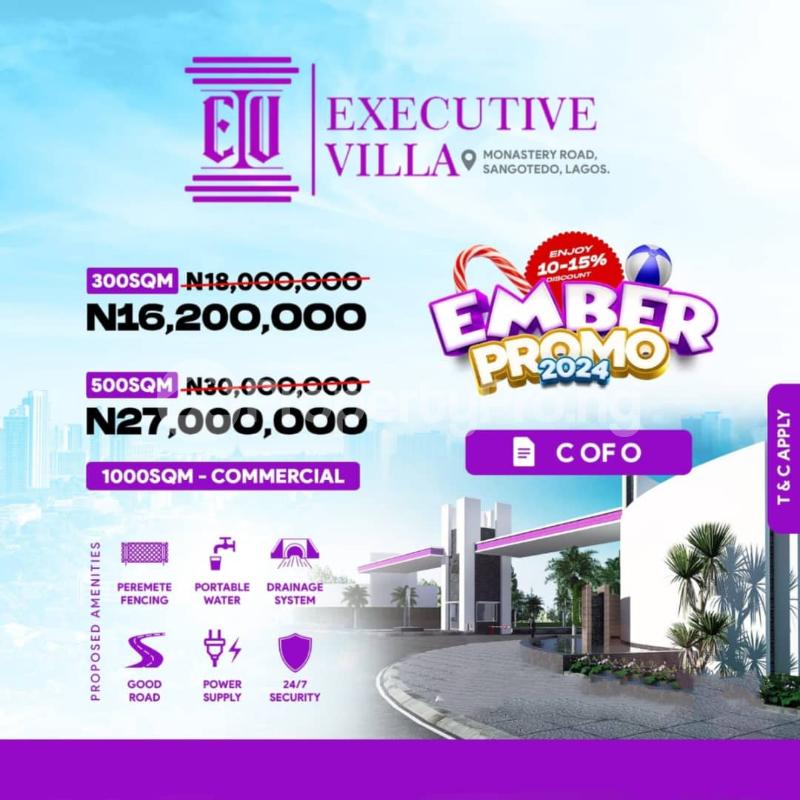 Land for sale Monastery Road/ Executive Villa/ Eti Osa East Lga Sangotedo Lagos