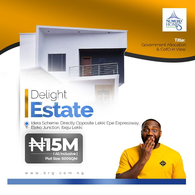 Land for sale Delight Estate, Lekki Epe Expressway Eleko Ibeju-Lekki Lagos