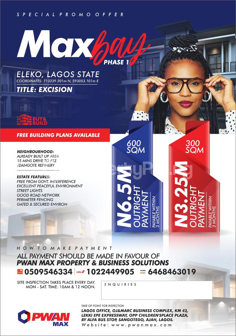 Land for sale Eleko Lekki Lagos