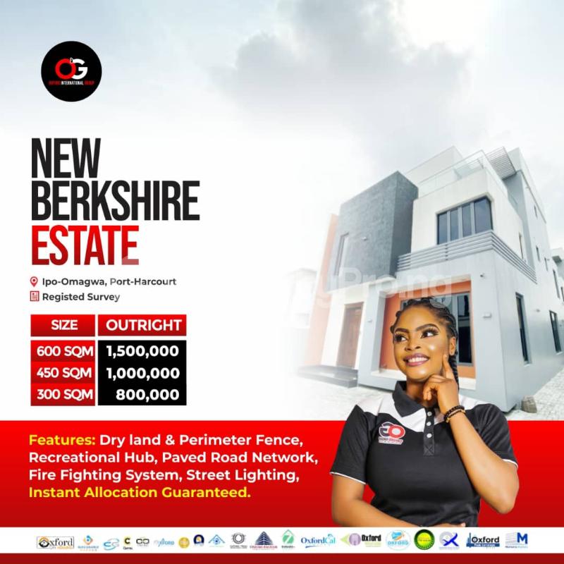 Land for sale New Berkshire Estate, Ipo Omagwa, Port Harcourt. Port Harcourt Rivers