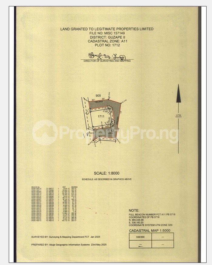 Land for sale Guzape Abuja