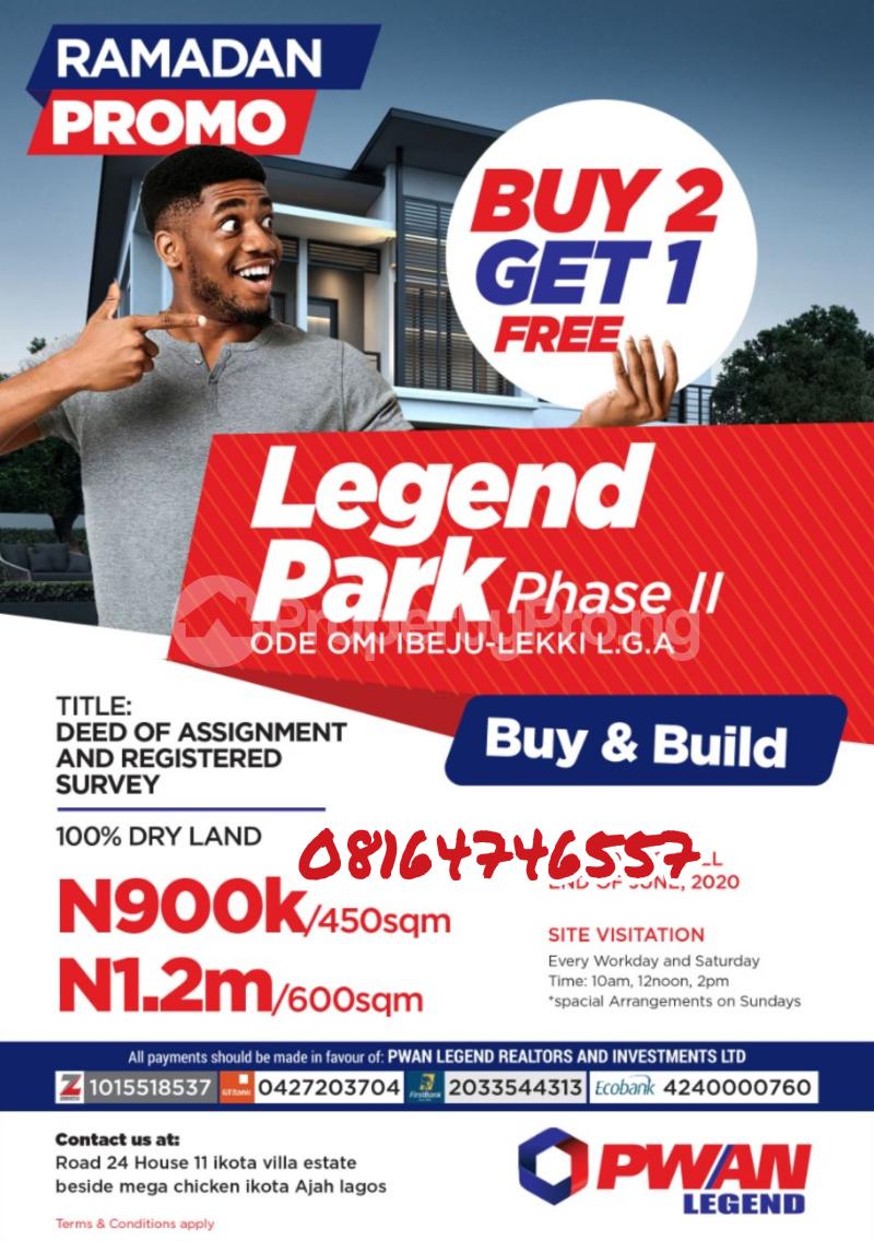 Land for sale Legend Park Ode Omi Ibeju Lekki Ise town Ibeju-Lekki Lagos
