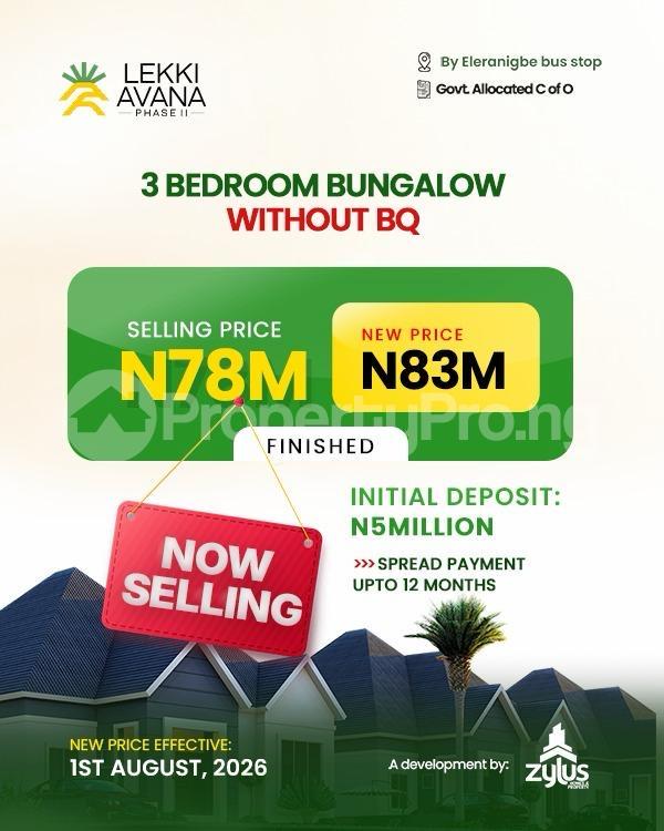 3 bedroom House for sale Eleranigbe Bus Stop | Zylus | Dangote Refinery Eleranigbe Ibeju-Lekki Lagos