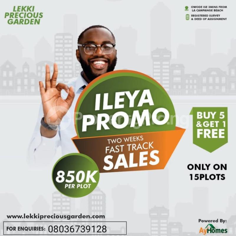 Land for sale Owode Ise Off Igbogun Road And Ise Tarred Road, Ibeju Lekki Ise town Ibeju-Lekki Lagos