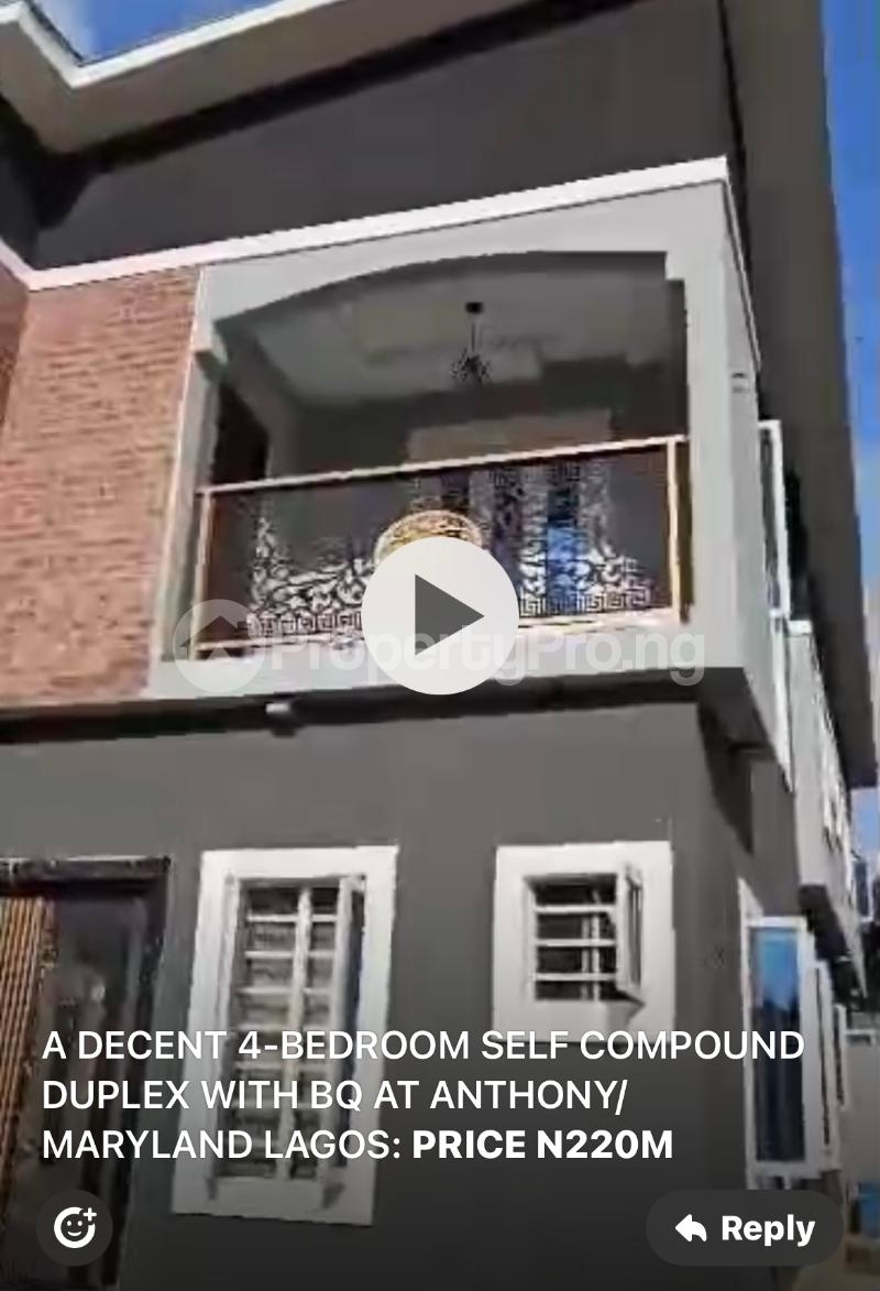 4 bedroom House for sale  Anthony Village Maryland Lagos