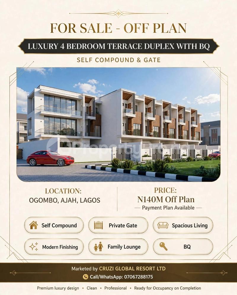 4 bedroom House for sale Ogombo Ajah Lagos