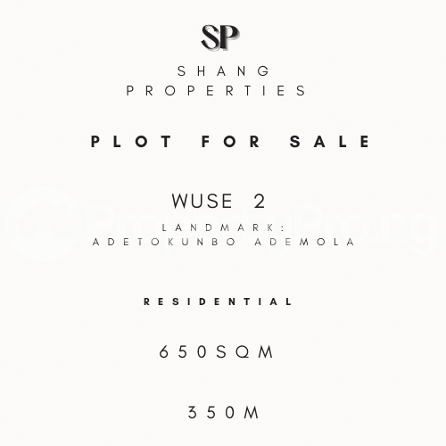 Land for sale Wuse 2 Abuja