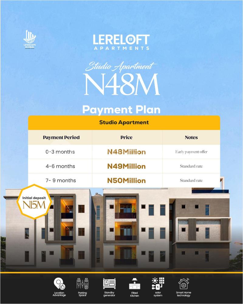 1 bedroom Flat / Apartment for sale Lereloft Apartment With Modern Amenities Located In Aguda Surulere Lagos