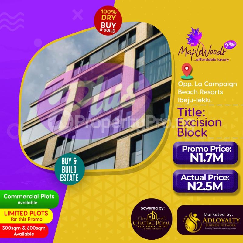 Land for sale Maplewoods Plus Is Opposite La Campagne Tropicana Beach Resort, Covered With Excision Block Title LaCampaigne Tropicana Ibeju-Lekki Lagos - 0