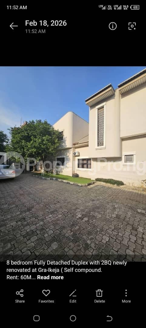 8 bedroom House for rent Ikeja Gra Ikeja GRA Ikeja Lagos