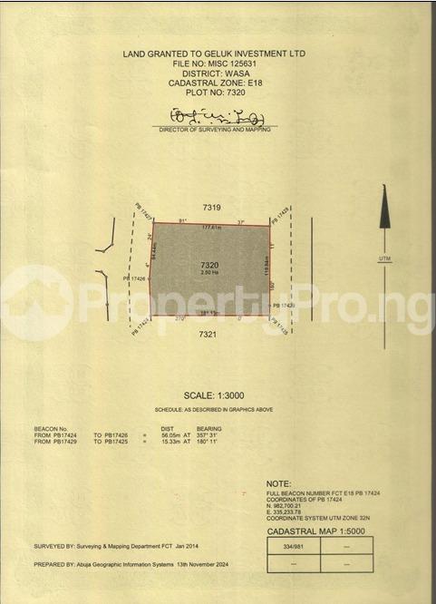 Land for sale Wasa District Wumba Abuja