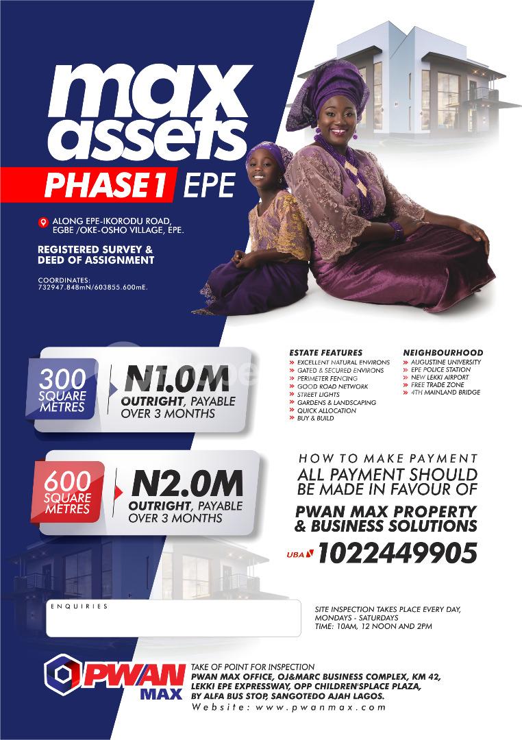 Land for sale Along Epe Ikorodu Road, Egbe/oke Osho Village, Epe Ikorodu Lagos