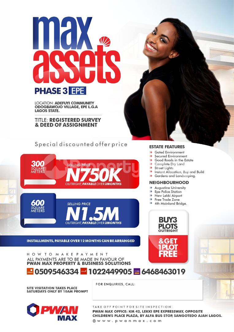 Land for sale Adefuyi Community, Odogbawonjo Village, Epe L.g.a Epe Lagos - 0