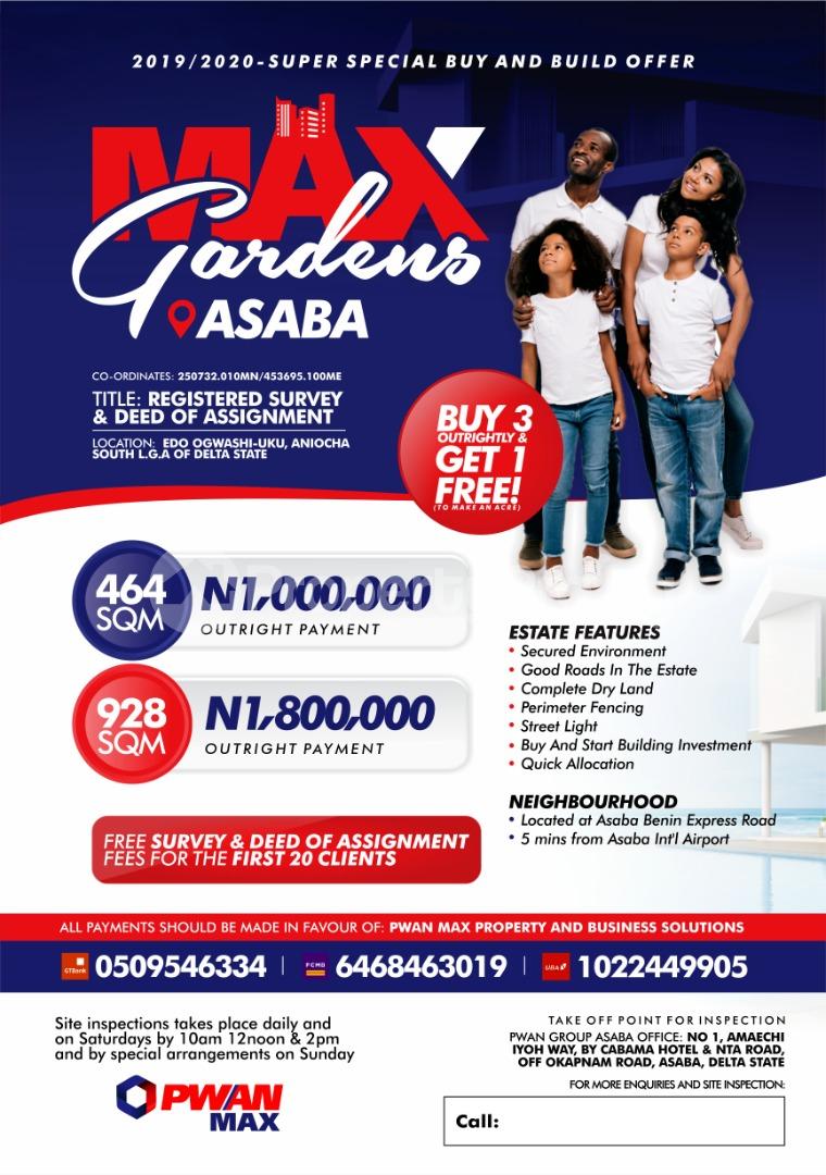 Land for sale Edo Ogwashi Uku, Aniocha South Lga Asaba Delta