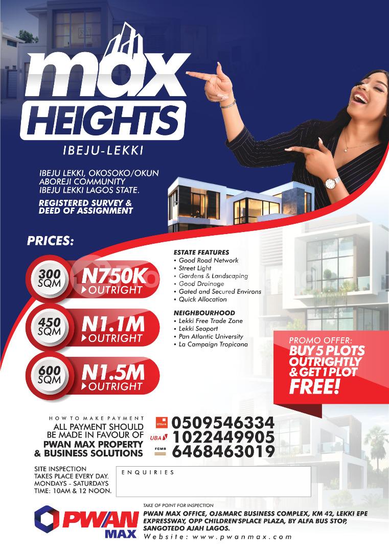 Land for sale Okonsoko/ogun Aboreji Community Ibeju-Lekki Lagos