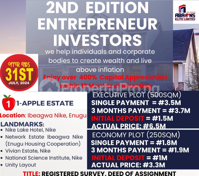 Land for sale Nike /apple Estate Enugu Enugu