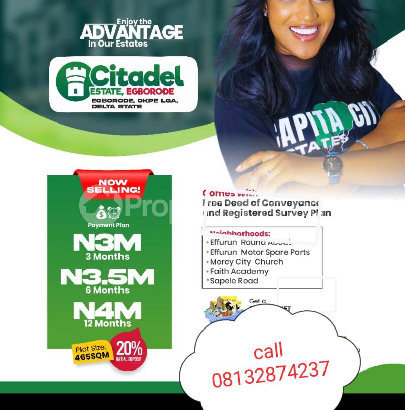 Land for sale Along The Bustling Sapele Road/ Citadel Estate/ Faith Academy Sapele Delta