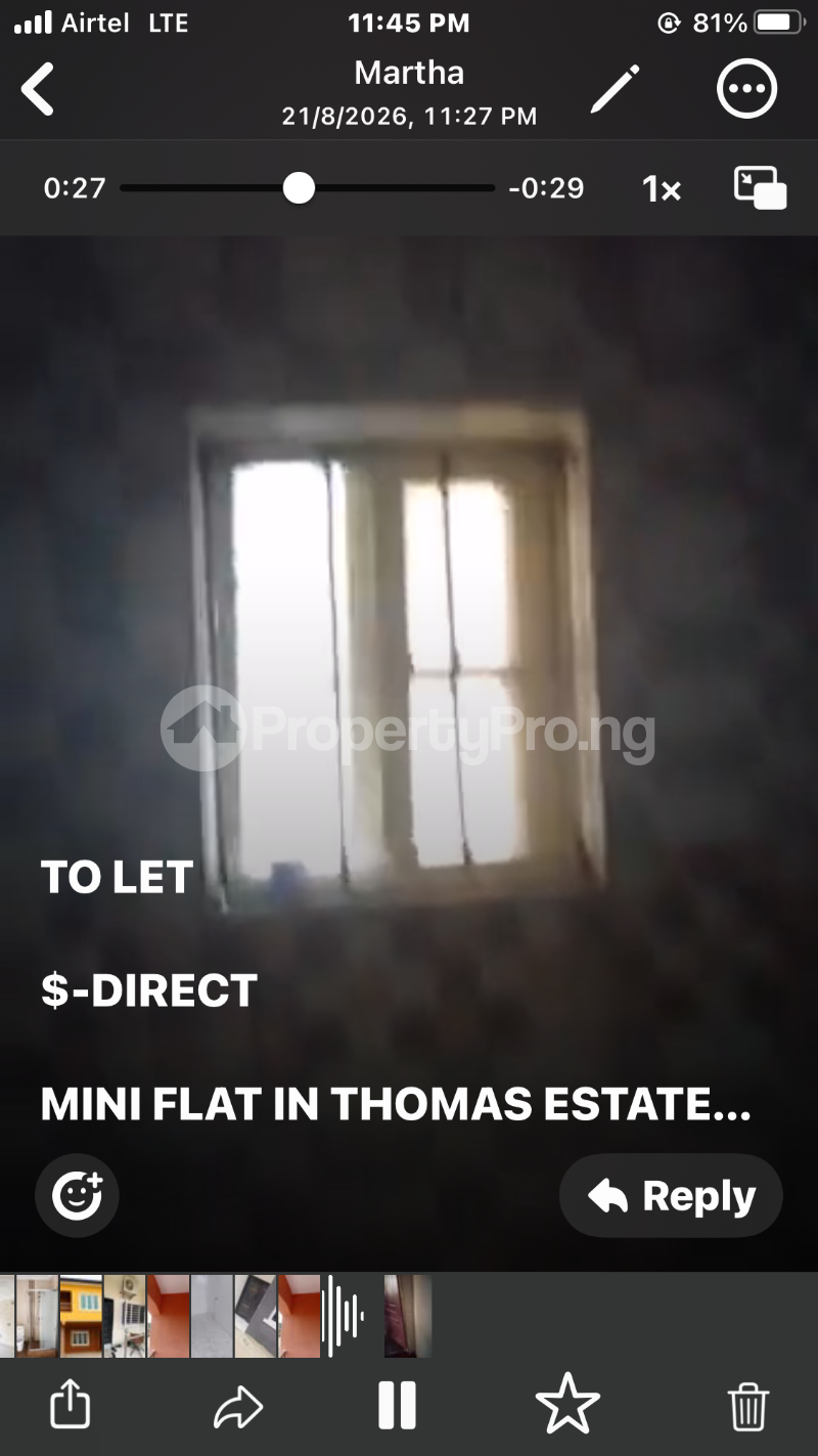 1 bedroom Flat / Apartment for rent Thomas Bus Stop Thomas estate Ajah Lagos