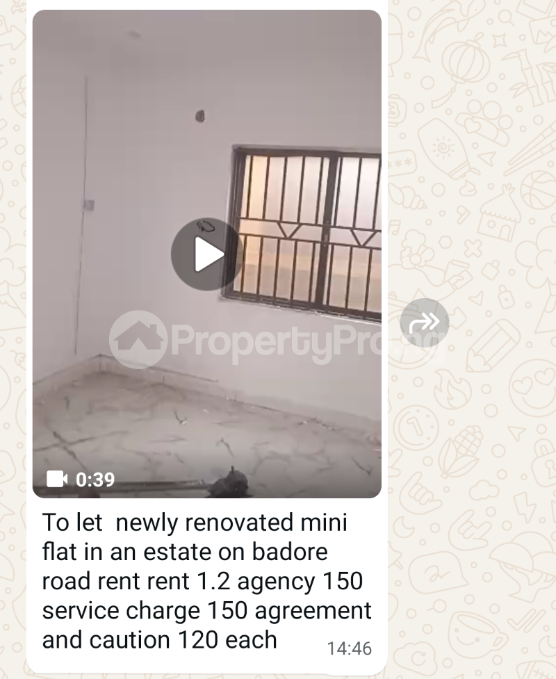 1 bedroom Flat / Apartment for rent Badore Badore Ajah Lagos