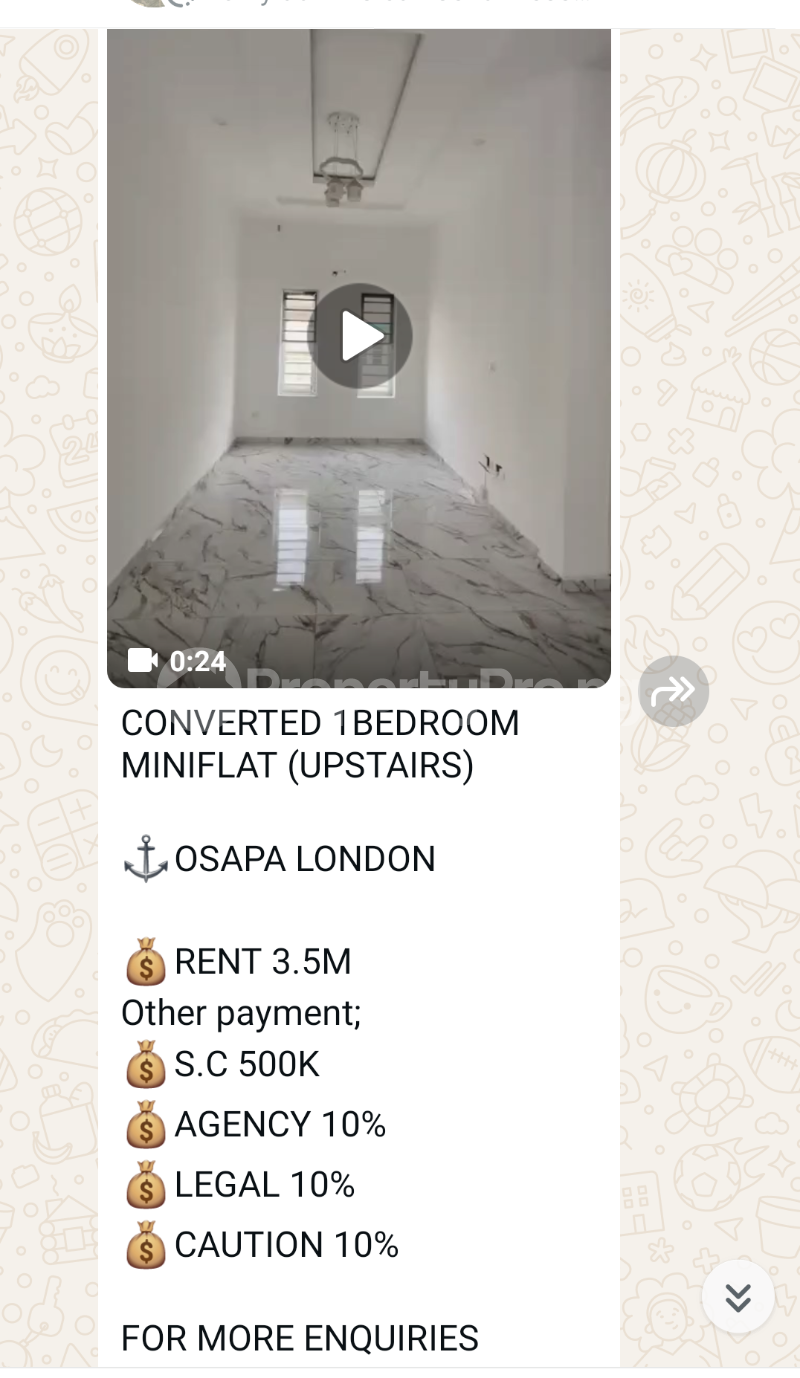 1 bedroom Flat / Apartment for rent Lekki Osapa london Lekki Lagos