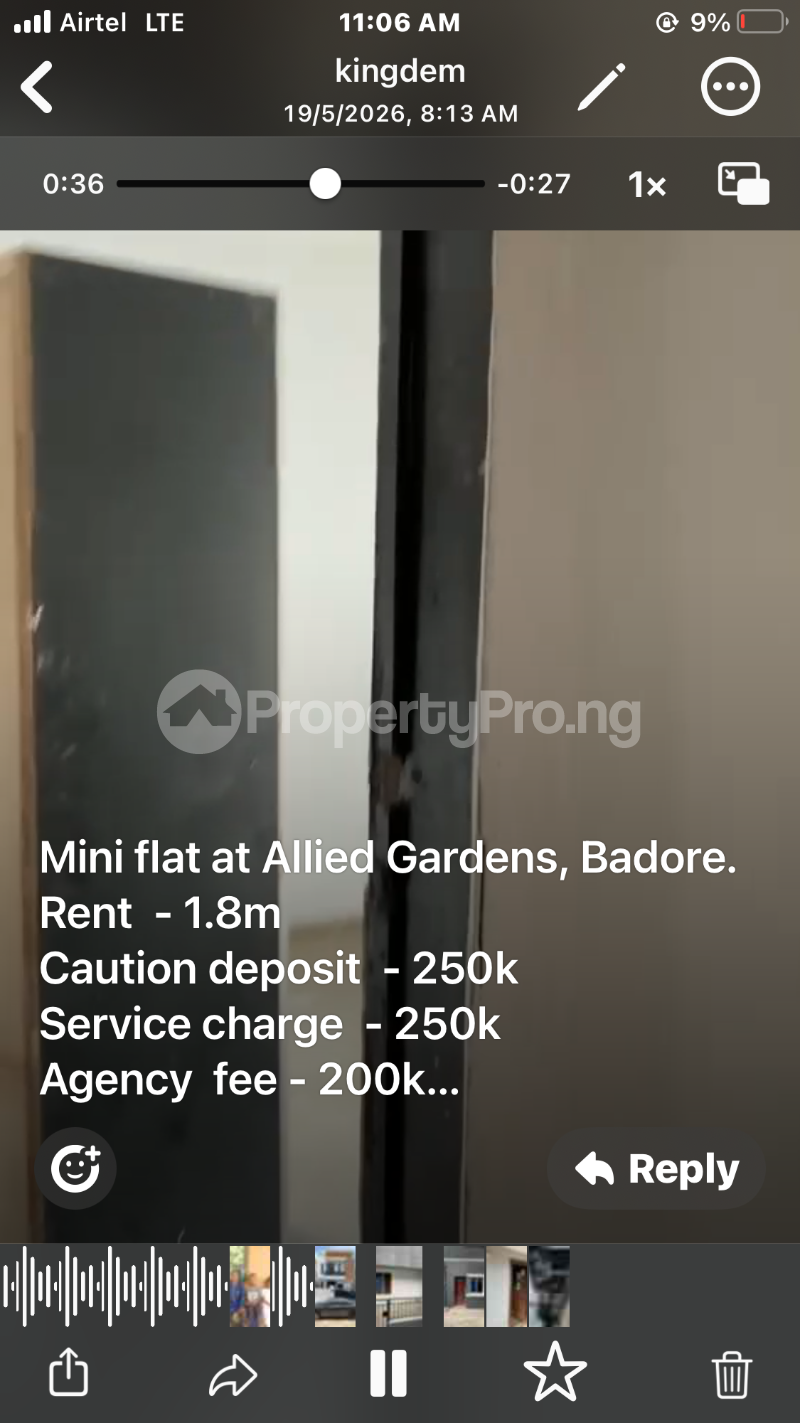 1 bedroom Flat / Apartment for rent Allied Estate Badore Badore Ajah Lagos
