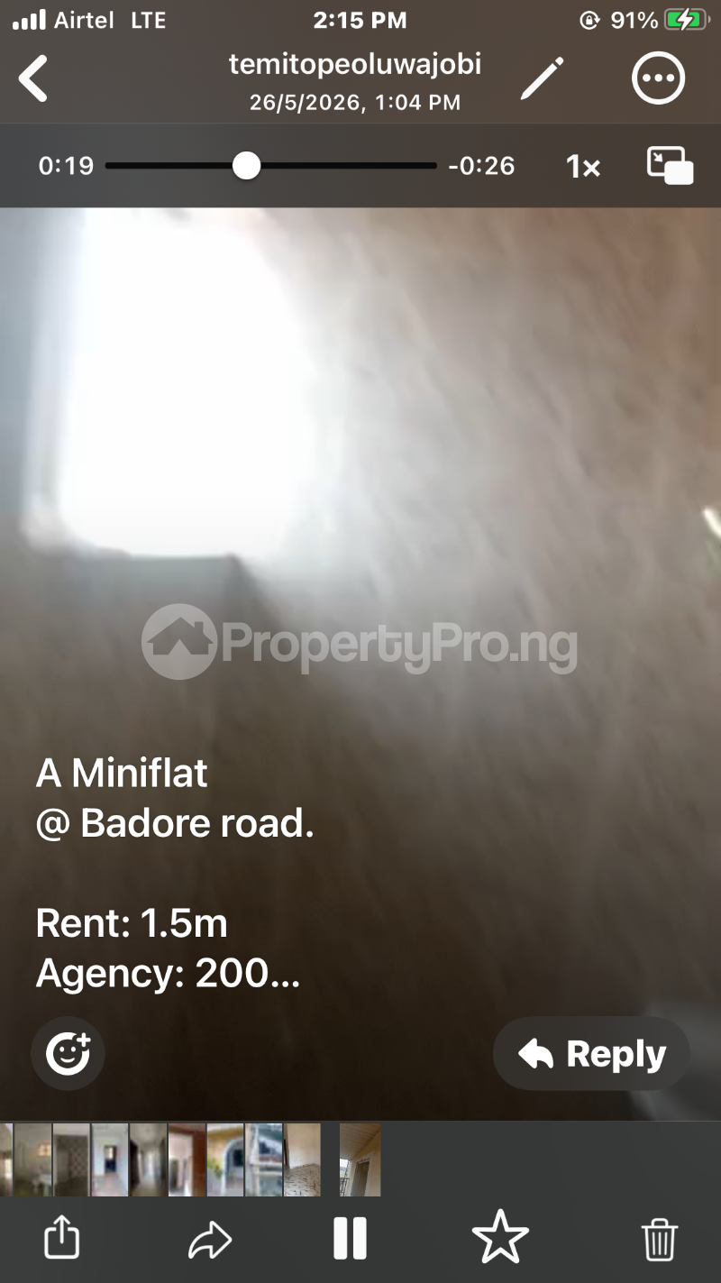 1 bedroom Flat / Apartment for rent Seaside Bus Stop Badore Ajah Lagos