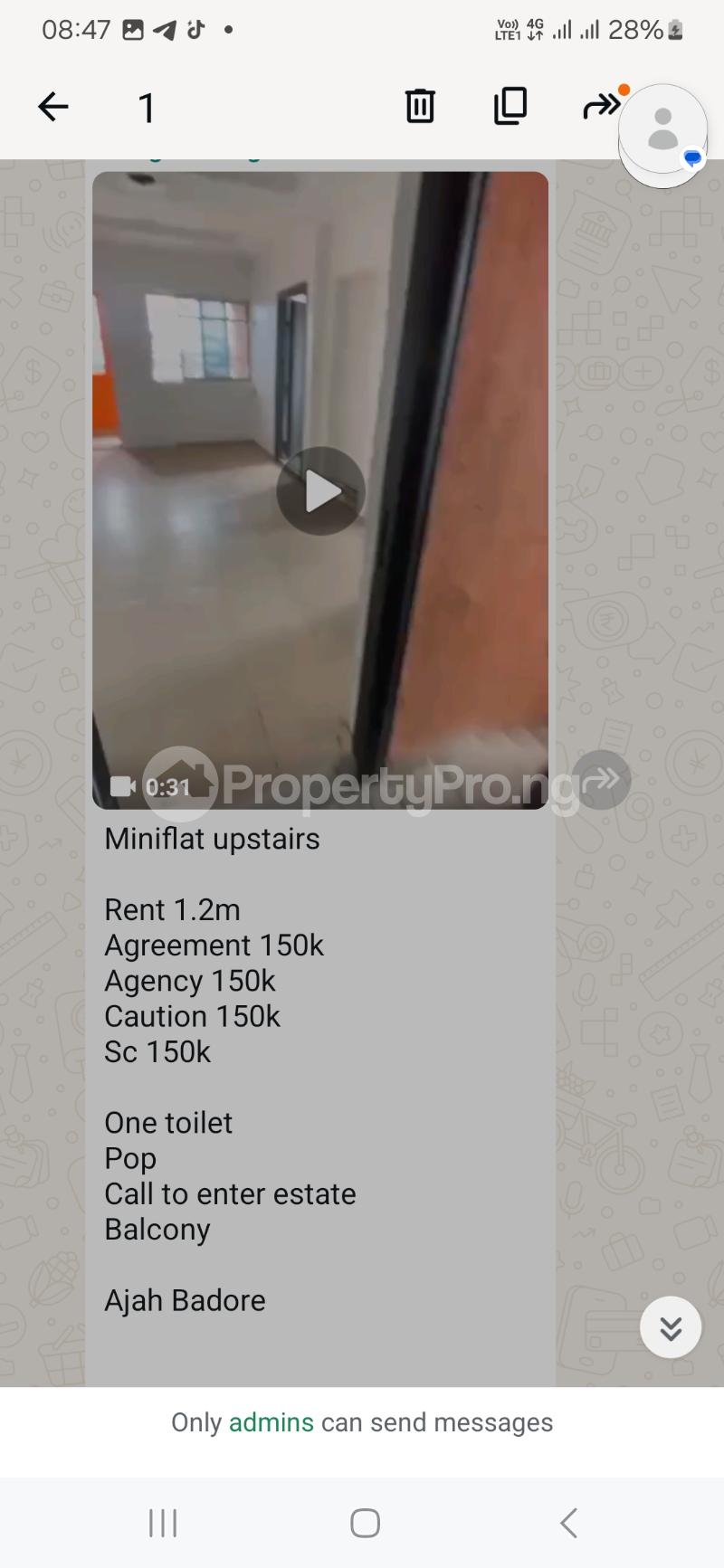 1 bedroom Flat / Apartment for rent Estate Badore Ajah Lagos