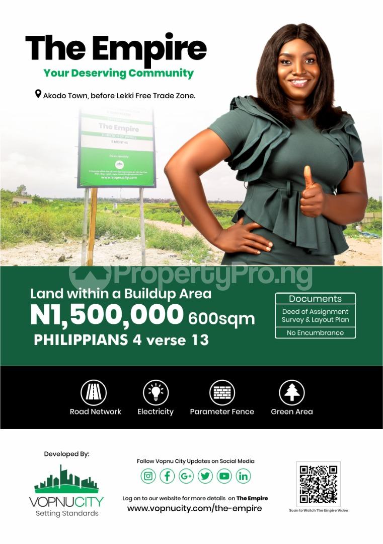 Land for sale The Empire Estate Akodo Town Before Lekki Free Trade Zone Akodo Ise Ibeju-Lekki Lagos - 1