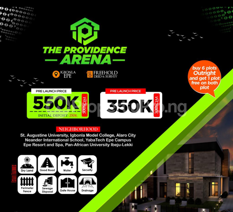 Land for sale Providence Estate Igbonla Epe Epe Lagos