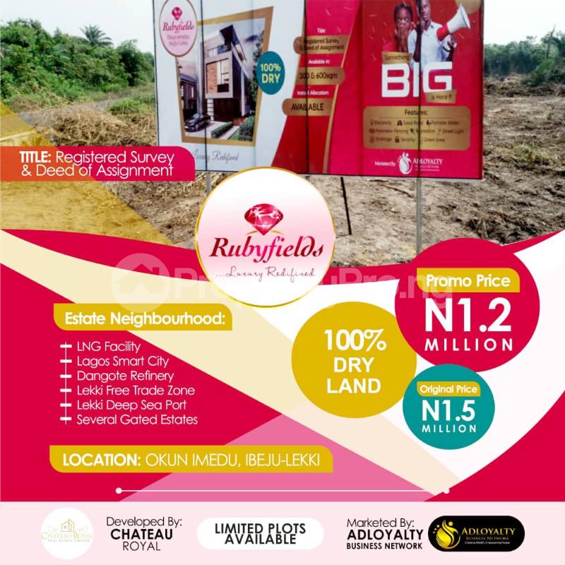 Land for sale Okun Imedu, Rubyfields Estate LaCampaigne Tropicana Ibeju-Lekki Lagos