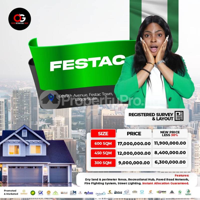 Land for sale 6th And 7th Avenue, Festac Town. Okota Lagos