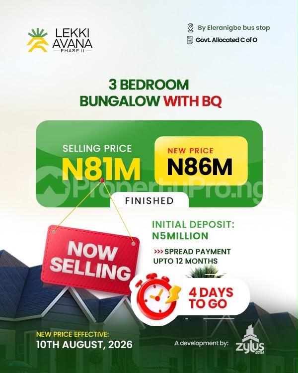 3 bedroom House for sale Eleranigbe Bustop Lagos Nigeria Eleranigbe Ibeju-Lekki Lagos