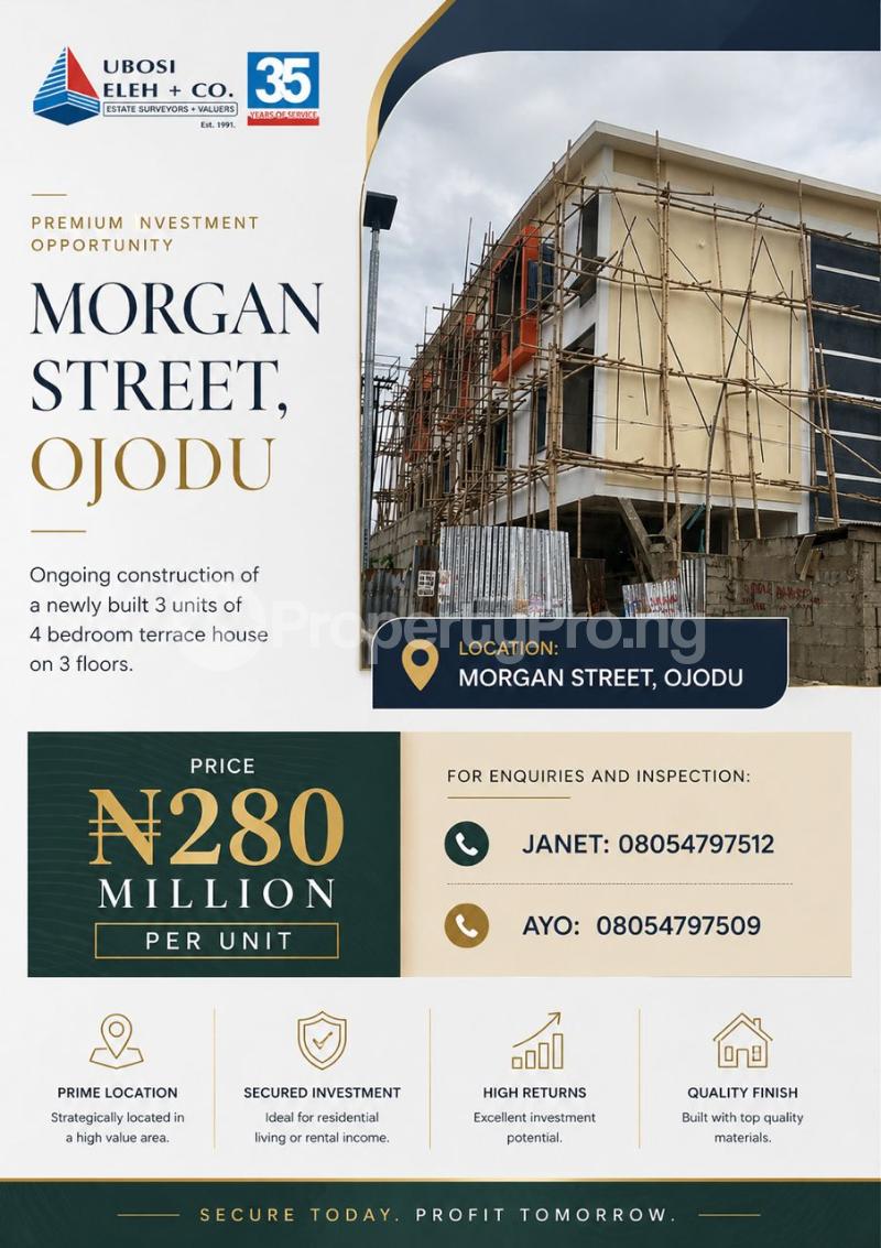 4 bedroom House for sale Morgan Street Morgan estate Ojodu Lagos