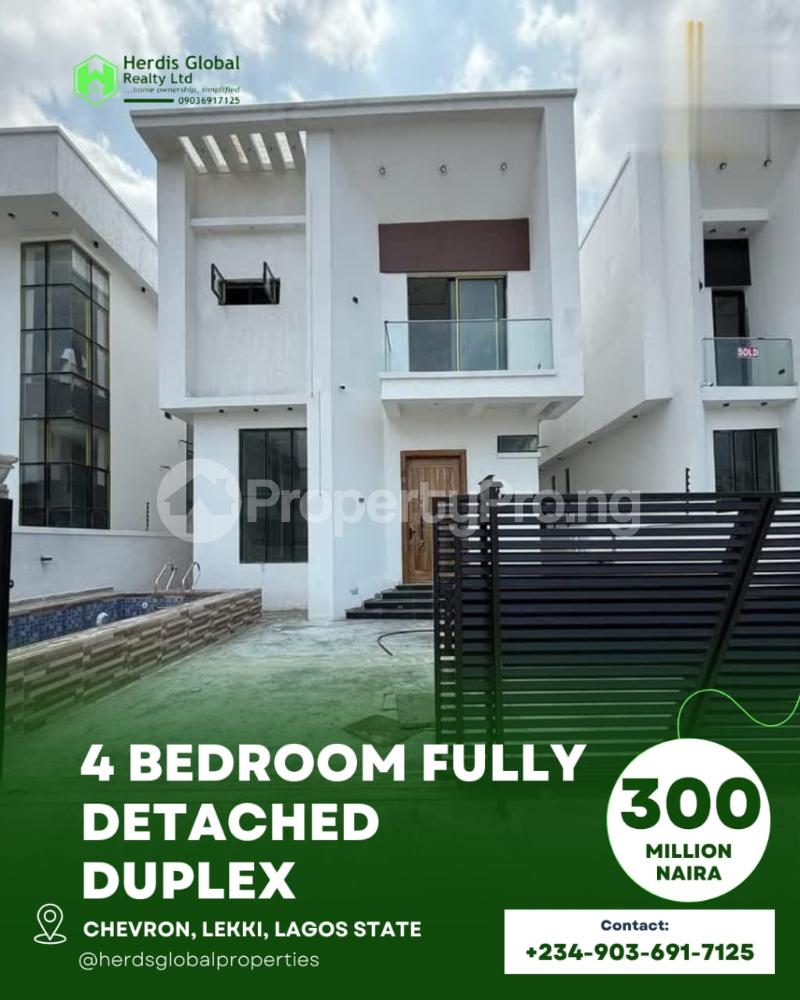 4 bedroom House for sale 2nd Tollgate Axis, chevron Lekki Lagos