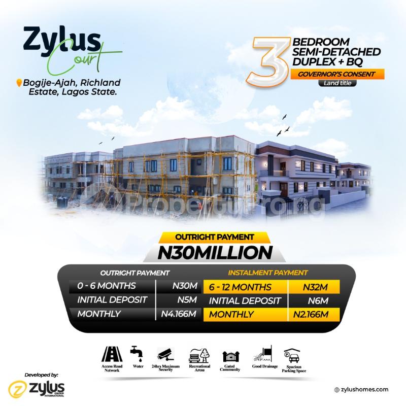 4 bedroom House for sale Bogije Ajah Richland Estate Off Lekki-Epe Expressway Ajah Lagos