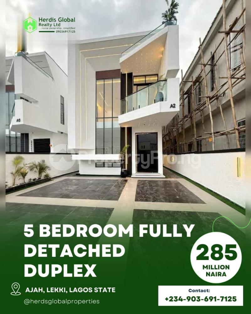 5 bedroom House for sale 1 Min Drive From Ajah Bridge Ado Ajah Lagos - 0