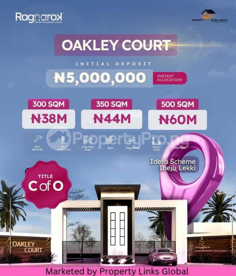 Land for sale Oakley Court In Eleko Close To Pan Atlantic University ??lekki Free Trade Zone ??dangote Refinery & Petrochemicals Eleko Junction Ibeju-Lekki Lagos