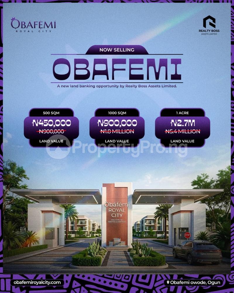 Land for sale Obafemi Owode | Realty |lagos Ibadan Express Redemption City Sagamu Ogun