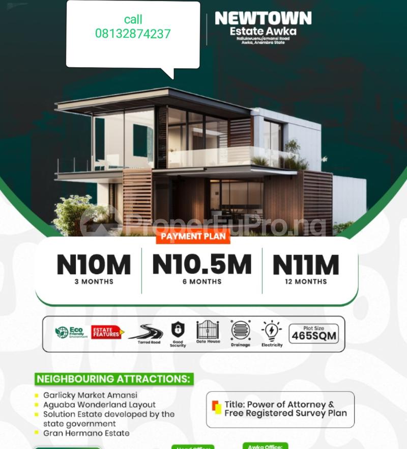 Land for sale Ndiukwuenu/ Newtown Estate/ Just Along Amansea Ufuma Tarred Road Anambra West Anambra - 0